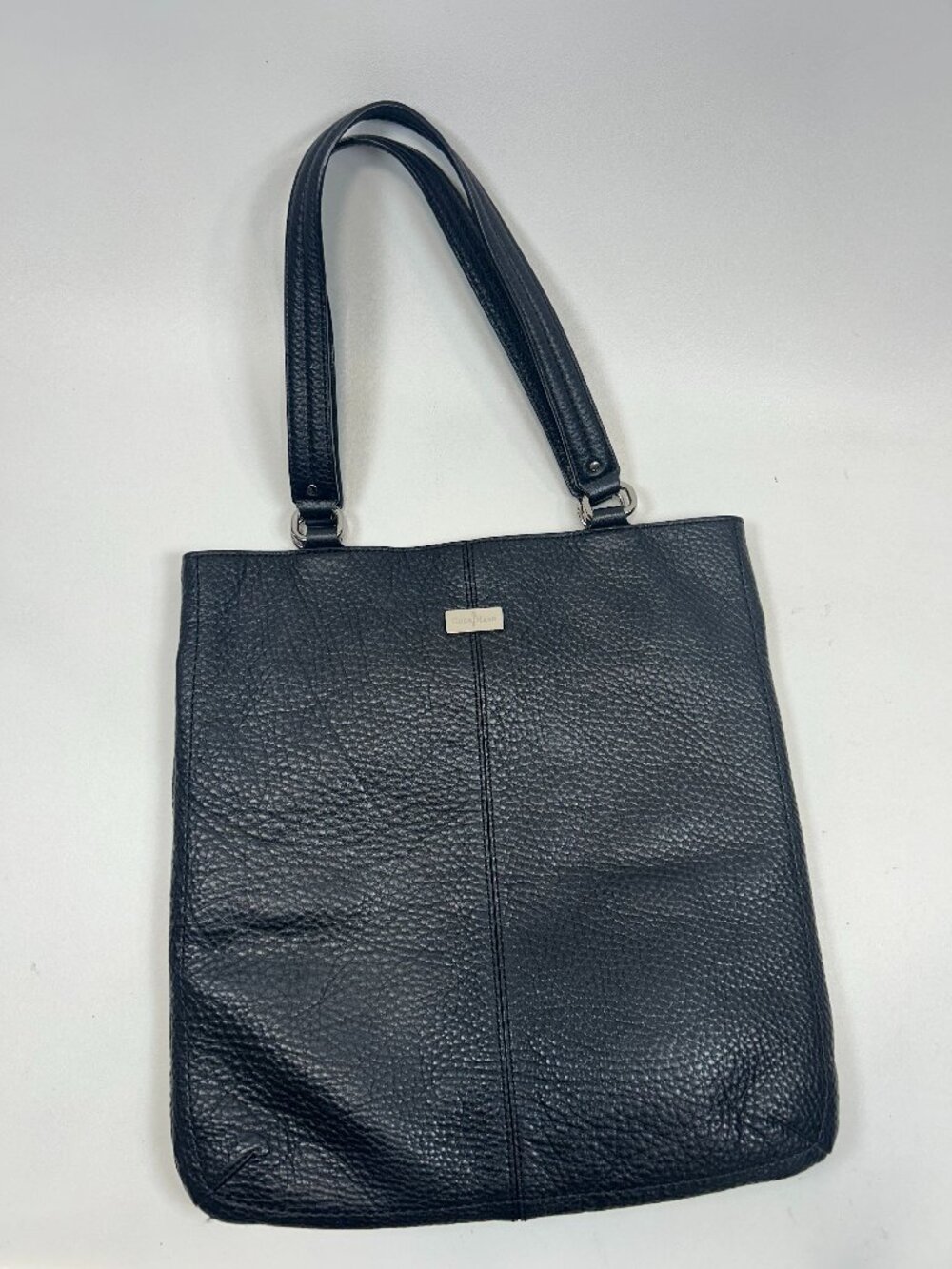 COLE HAAN Womens Tote Bag Purse BLACK Pebble Leather Marcy Market